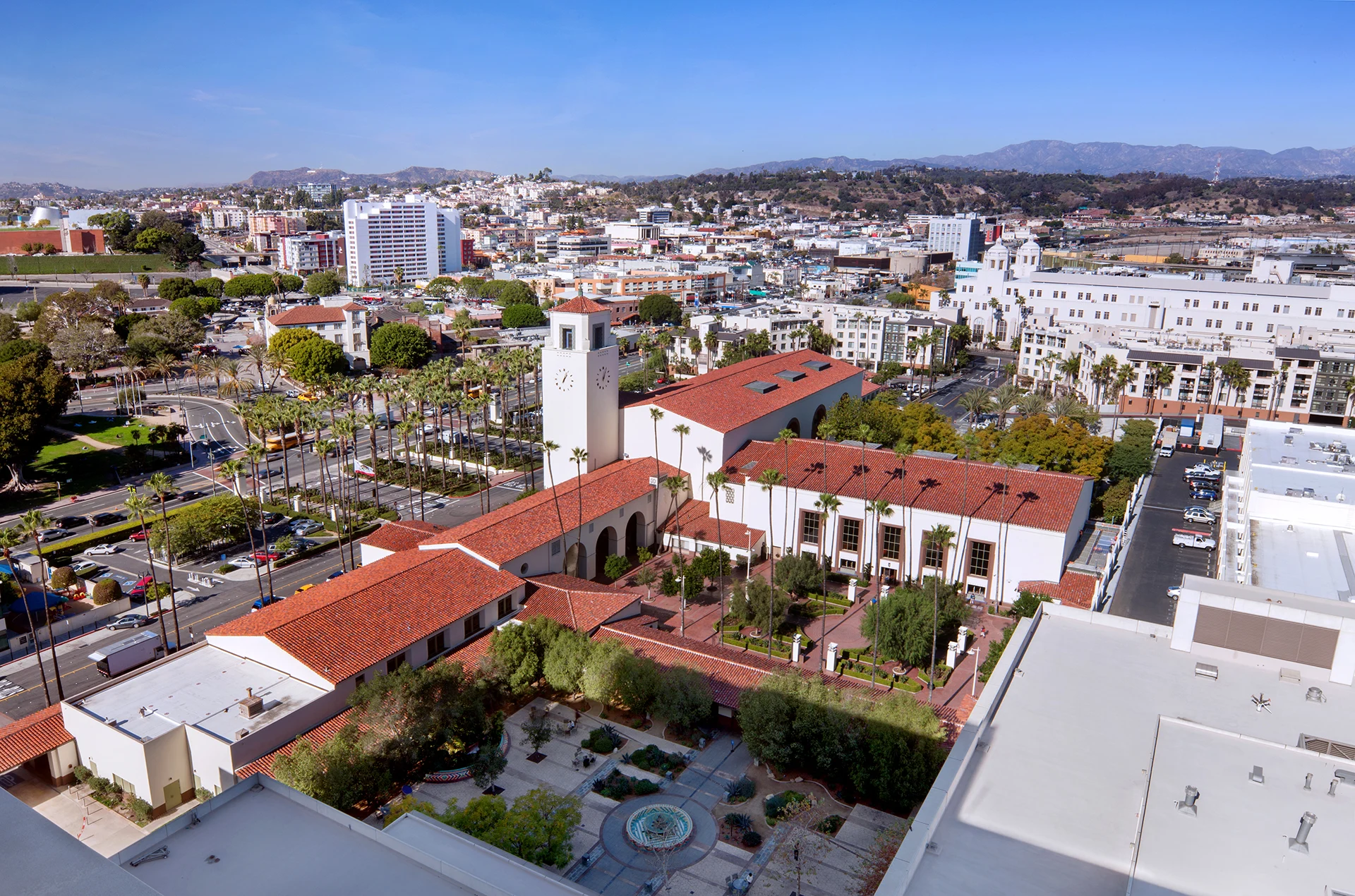 LAUSExteriorAerial Union Station LA