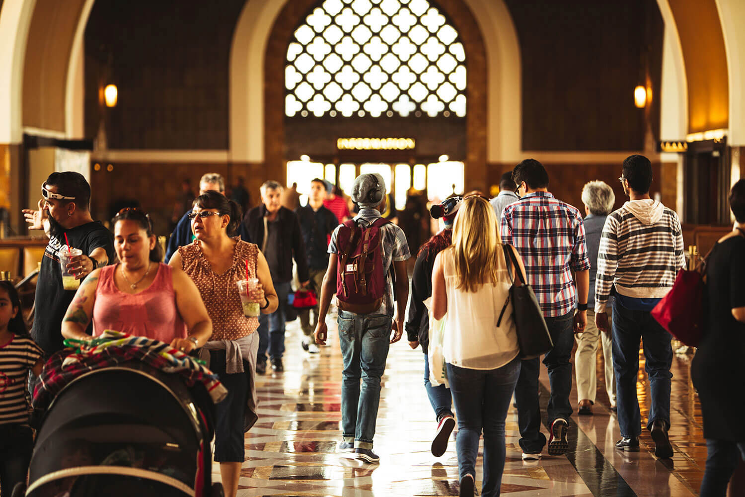 Walking in Union Station LA